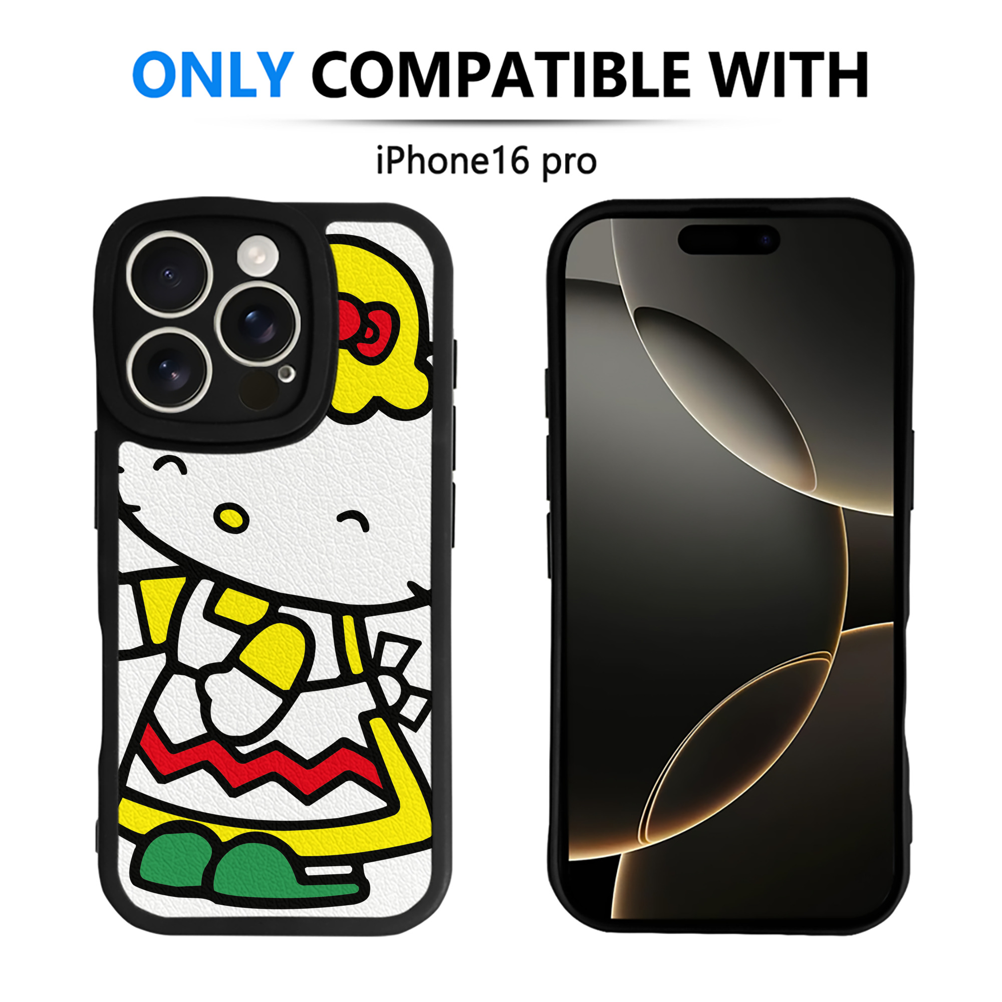 （画像用） Hello Kitty ハローキティ 【iPhone 16シリーズ対応】シリコンスマホケース（レザー調） 材質：シリコン